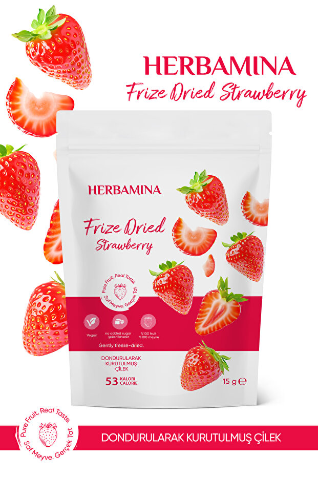 Herbamina Dondurularak Kurutulmuş Çilek - 20 gr
