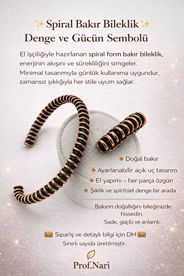 Spiral Bakır Bilezik