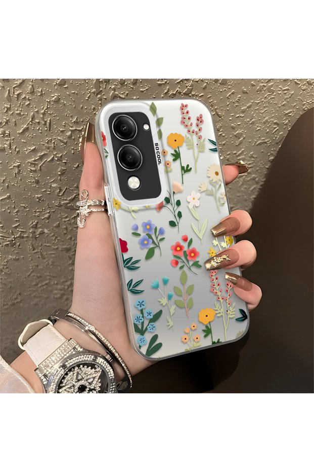 Vivo Y04 Compatible Stylish Floral Scratch-Resistant Phone Case