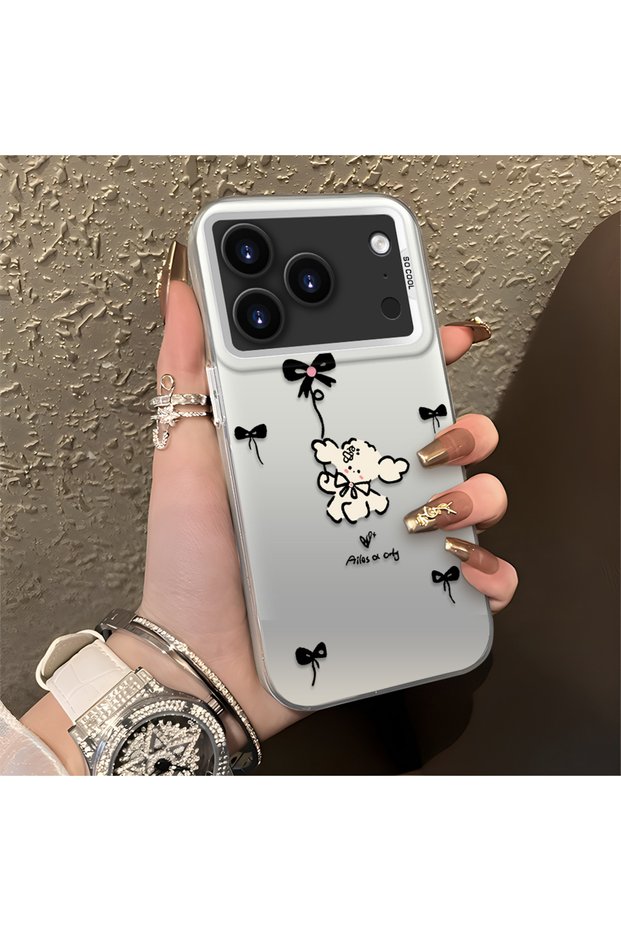 Stylish Phone Case with Bow and Dog Figure Compatible with iPhone 17 Pro