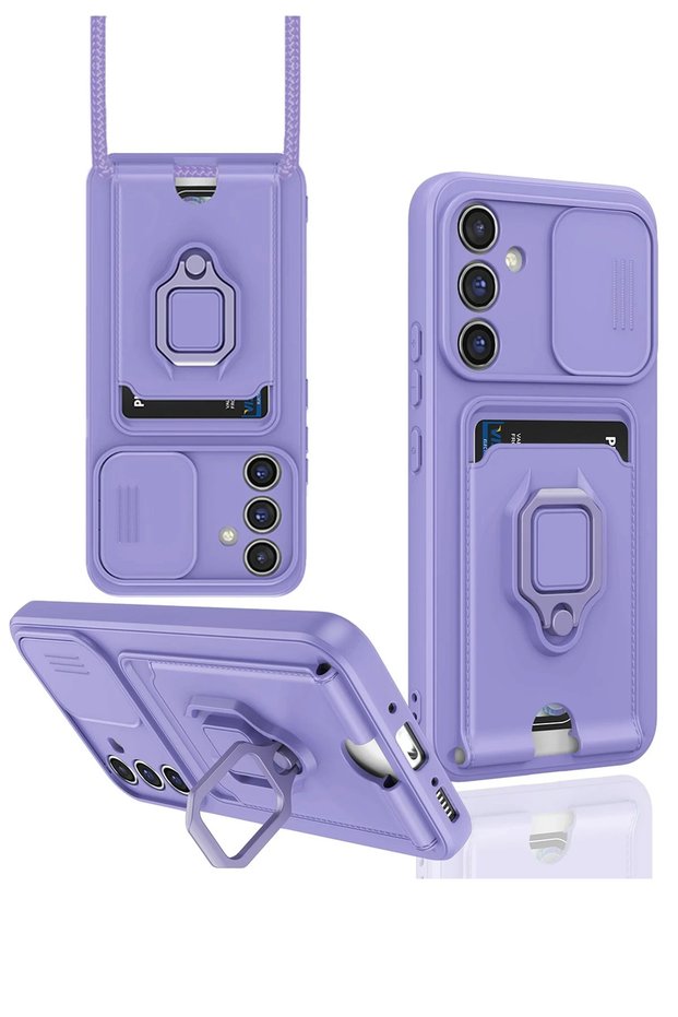 Zengemtx Galaxy A05S Case Zuma Silicone with Business Card Holder and Ring (124835) - Lilac