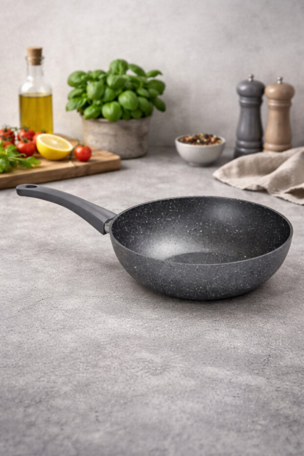 3211 Granit Wook Black 28 cm Single Pan