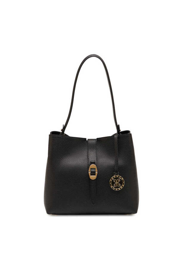 Black Genuine Leather Women's Shoulder Bag - S26Y1Bc80532-A41