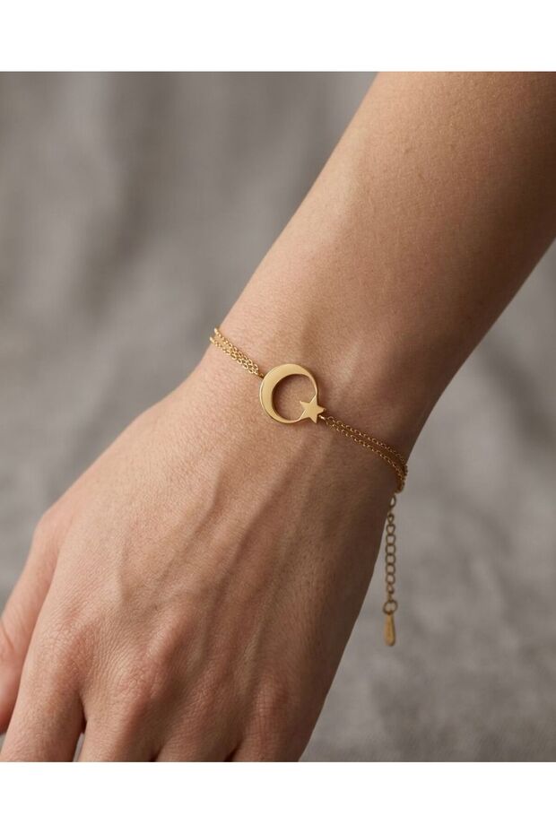 Moon Star Turkish Flag Steel Bracelet Unisex