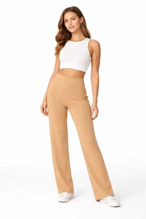 Wide Leg Knitwear Trousers