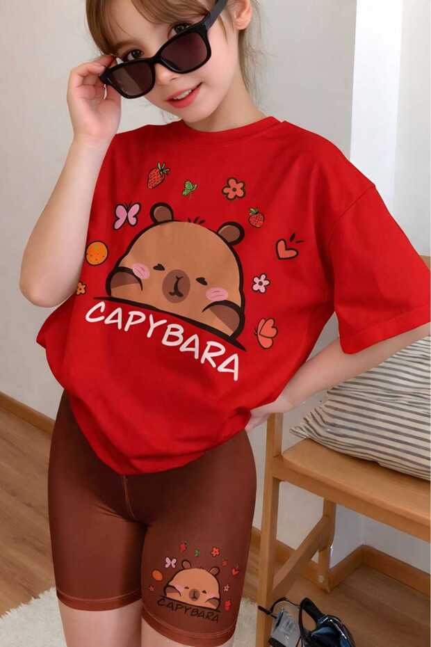 Capybara Printed Unisex Children's T-Shirt 4Gh3