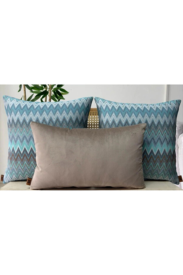 Decorative Cushion Cover, High-Quality Woven Fabric, Set of 3