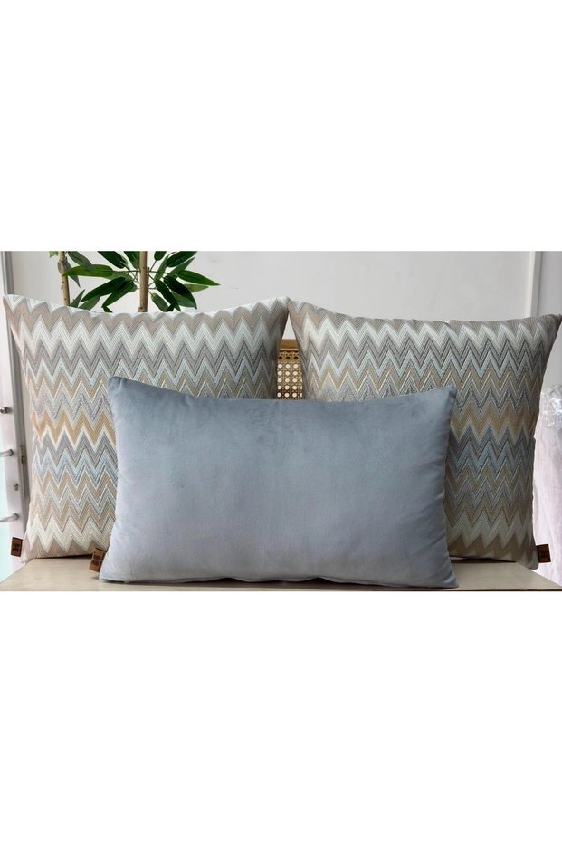 Decorative Cushion Cover, High-Quality Woven Fabric, Set of 3