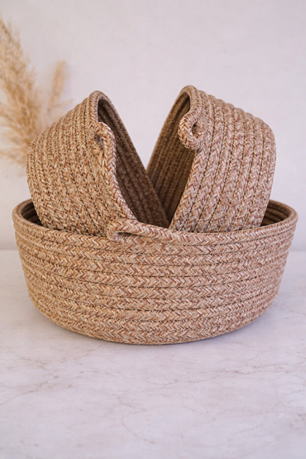 Bohem 3-Piece Basket/Organizer/Bathroom Basket/Kitchen Basket/Wicker Basket