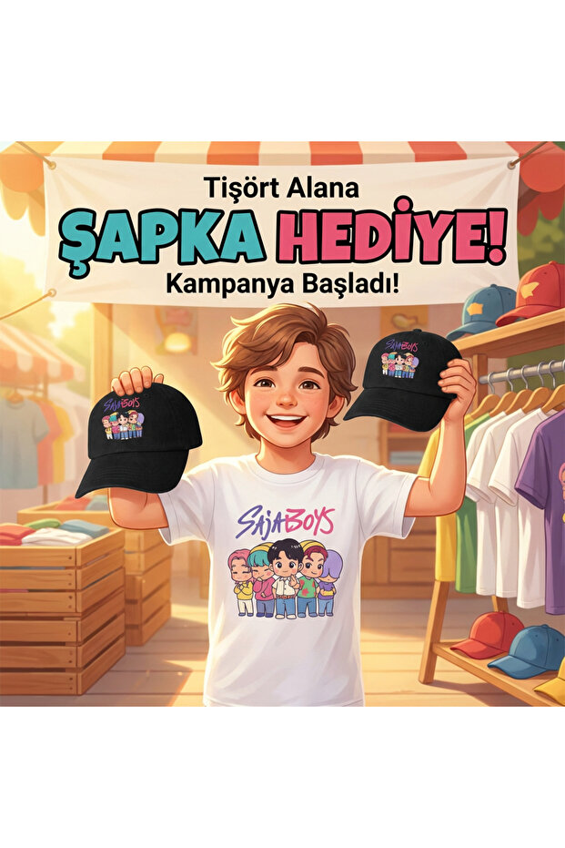 Sajaboys Printed T-Shirt – Hat Gift Set | Premium Quality