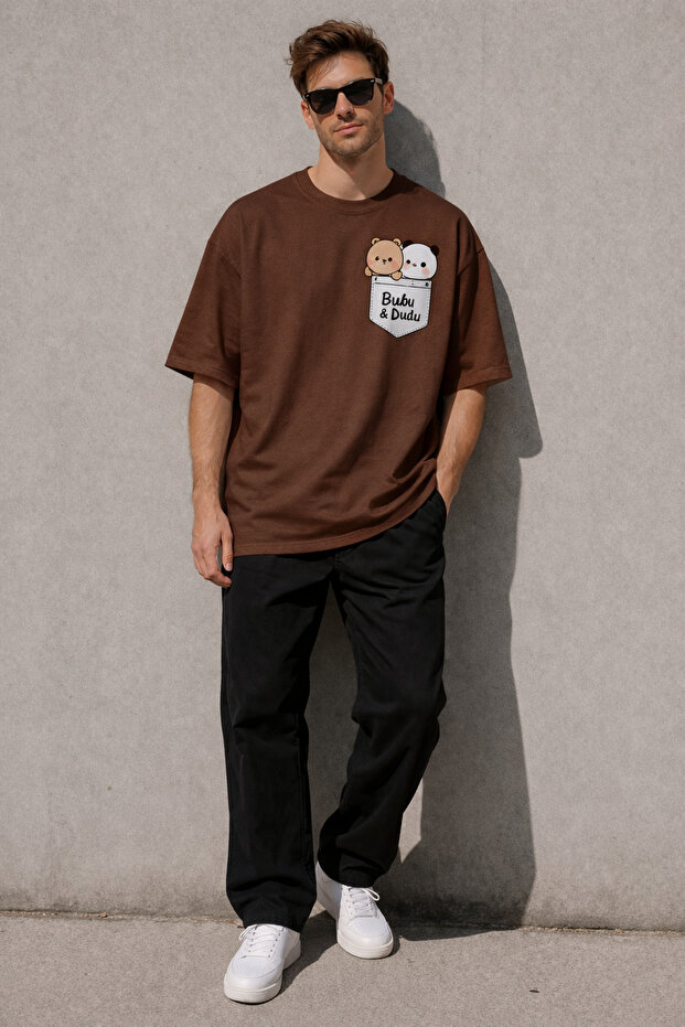 Bubu & Dudu Printed Crew Neck Unisex T-Shirt – Cotton Oversize Casual T-Shirt