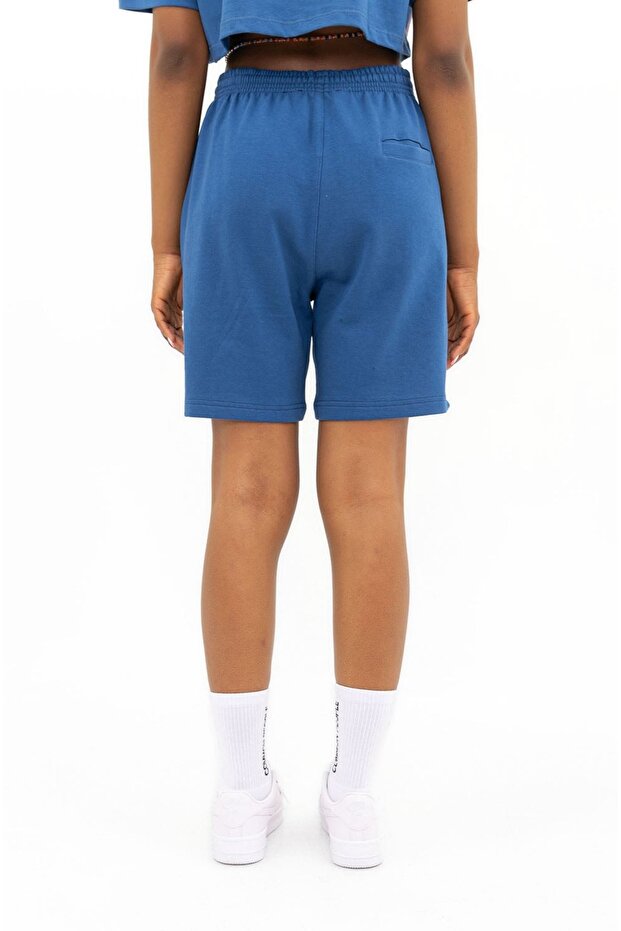 Unisex Örme Marin Mavi Şort - 8