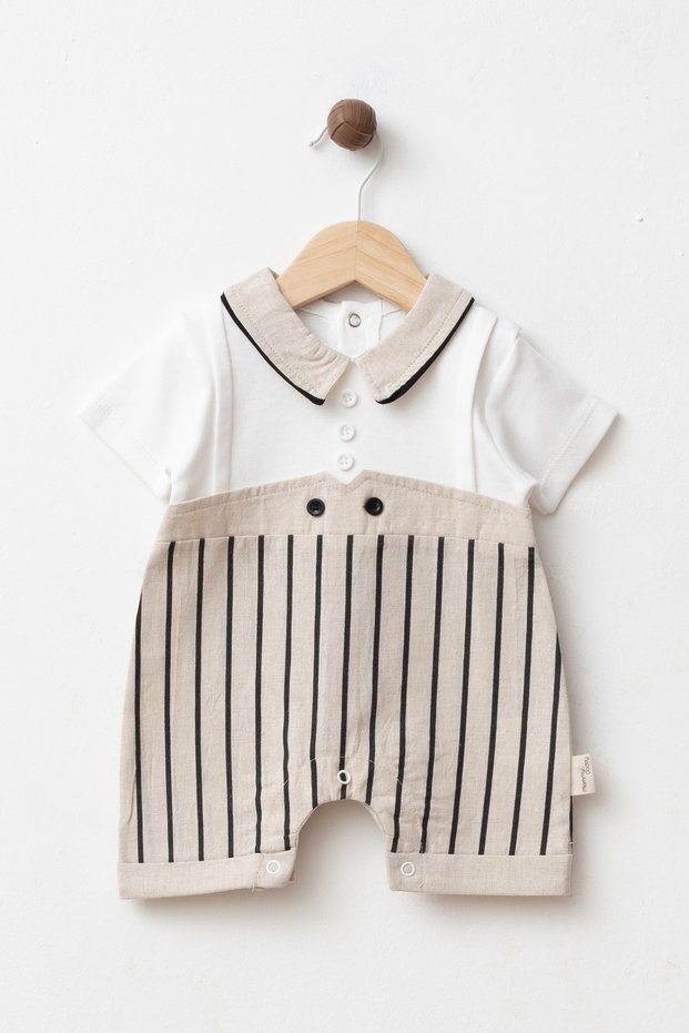 Baby Boy Striped Half Sleeve Jumpsuit Set Yk2346875