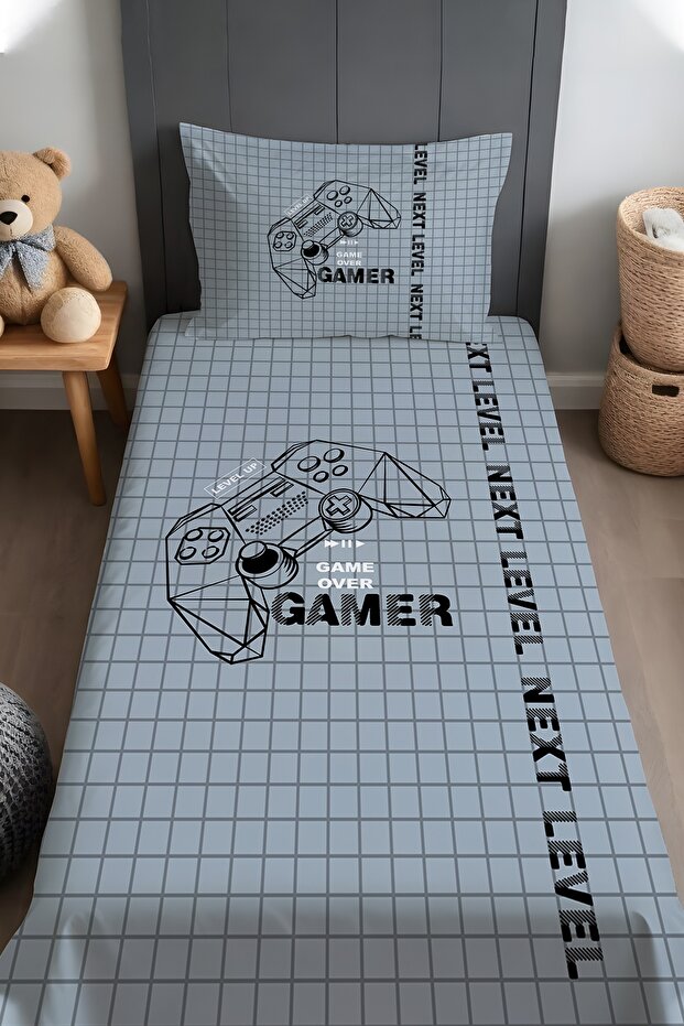 غطاء سرير وغطاء وسادة بنمط Gamer Zone