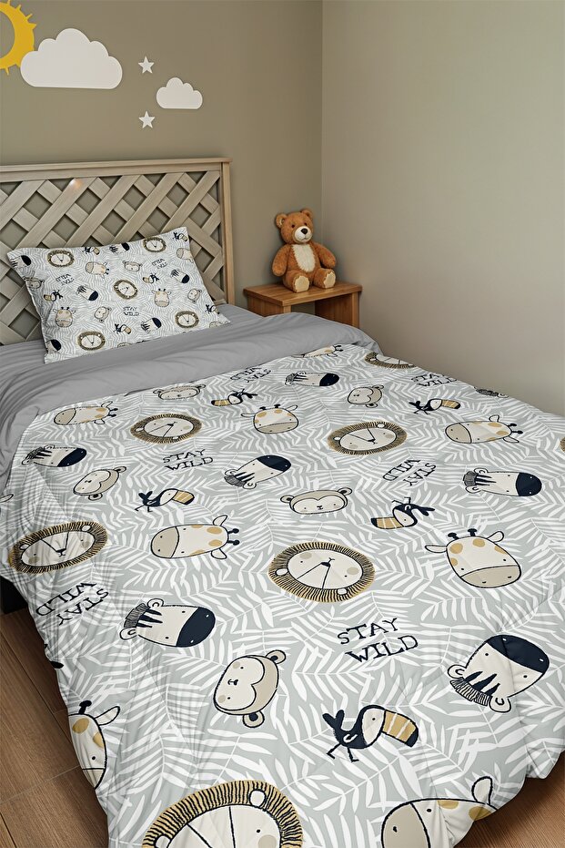 Nordic Forest Pattern Single Duvet and Pillowcase