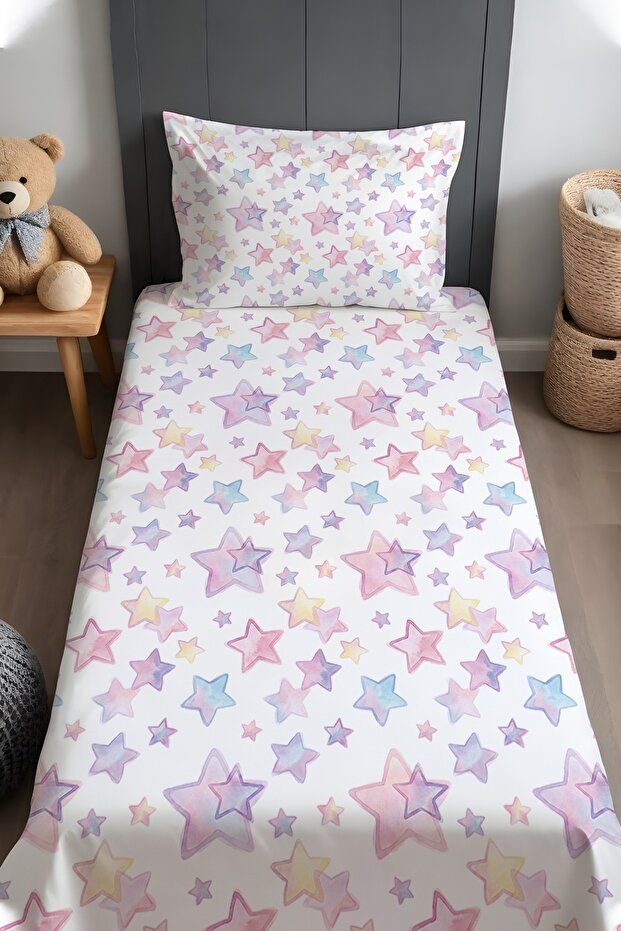 Dreamer Stars Patterned Bedspread and Pillowcase