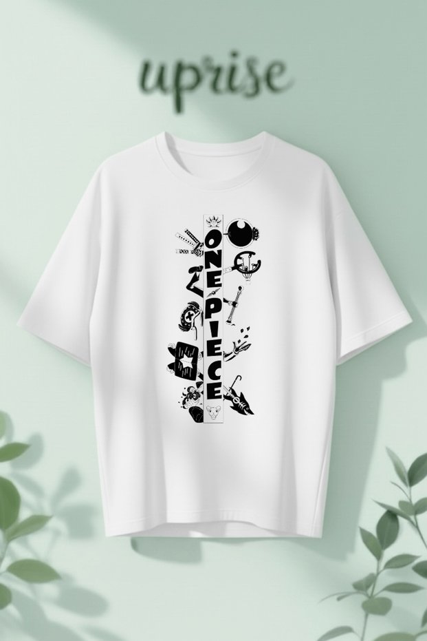 One Piece Printed Cotton Oversize T-Shirt