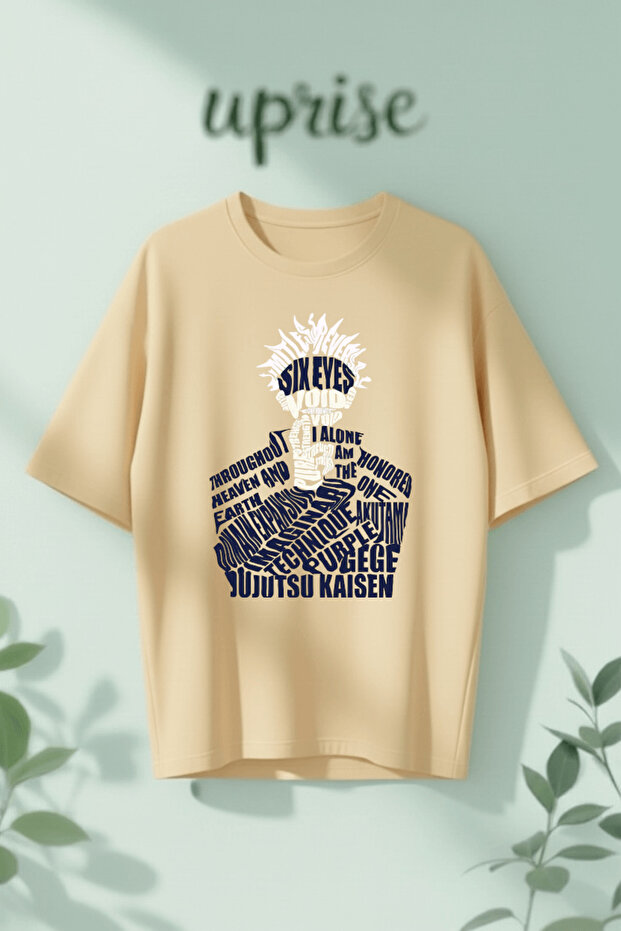 Satoru Gojo Six Eyes Jujutsu Kaisen Printed Cotton Oversize T-Shirt
