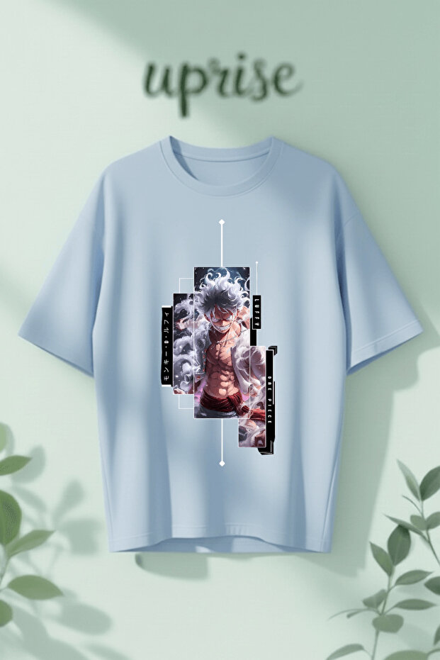 One Piece Monkey D Luffy Gear 5 Printed Cotton Oversize T-Shirt