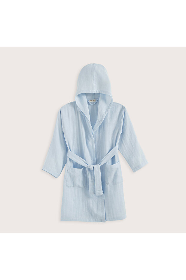 Lıttle Basıc Müslin Bornoz Mavi - 1