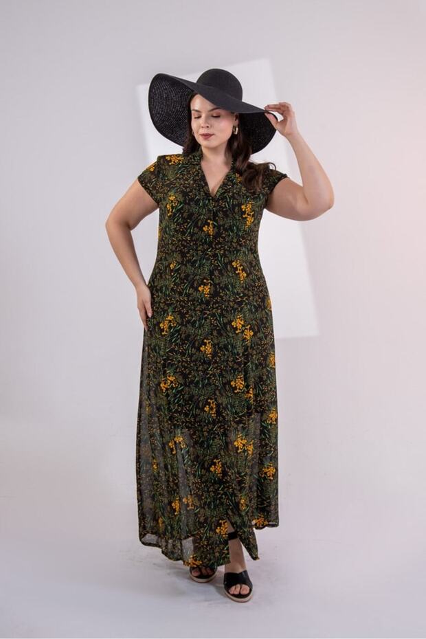 Women's Plus Size Alina Long Dress Yellow