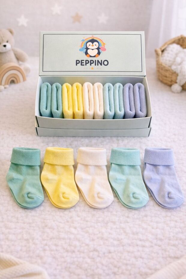 Organic Cotton Unisex 5-Piece Boxed Premium Newborn Baby Socks