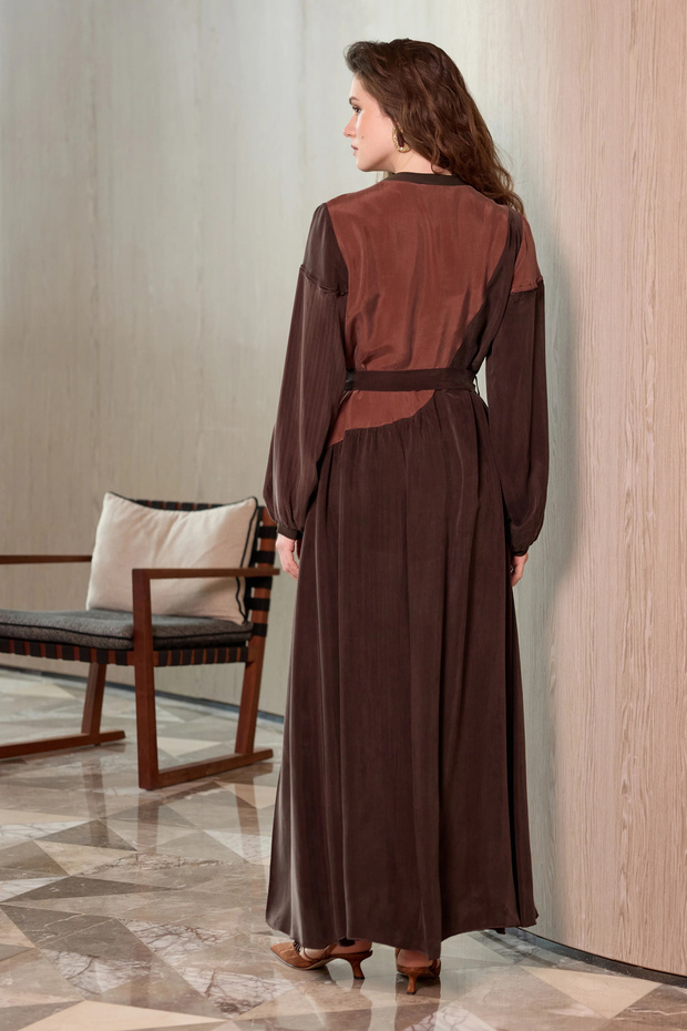 Patchwork Cupro Elbise - 5