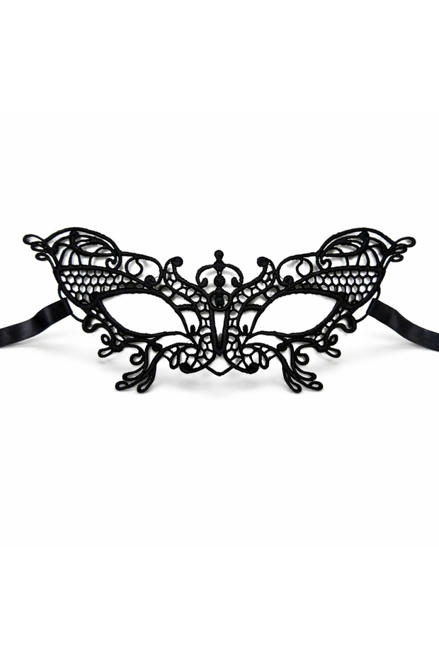 Black Lace Venetian Mask for Women – Elegant Party & Prom Mask No. 2