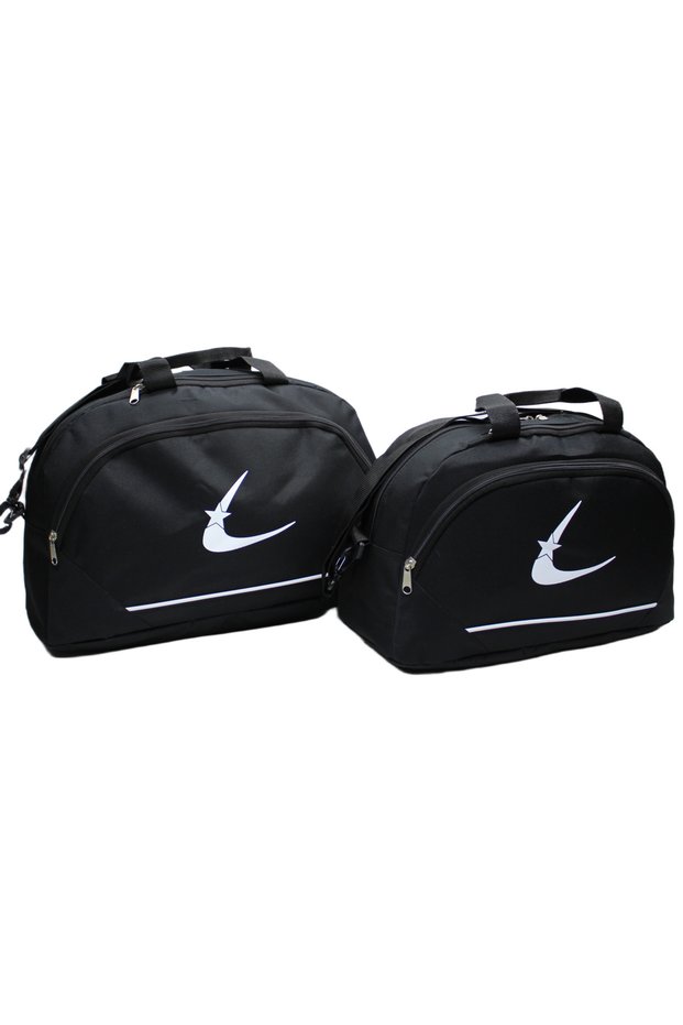 Water Resistant Fabric Double Set Unisex Two-Compartment Long Strap Fitness, Travel and Sports Bag
