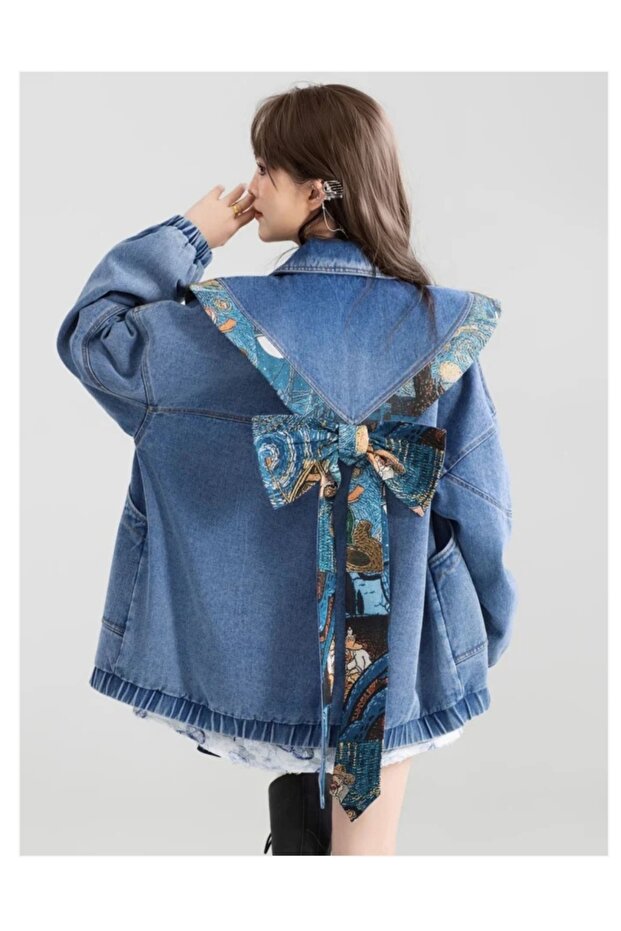 Oversize Denim Ceket - 5