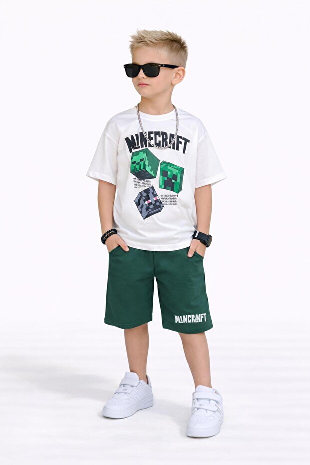 Boy's Short Sleeve Shorts Set 116961 Green