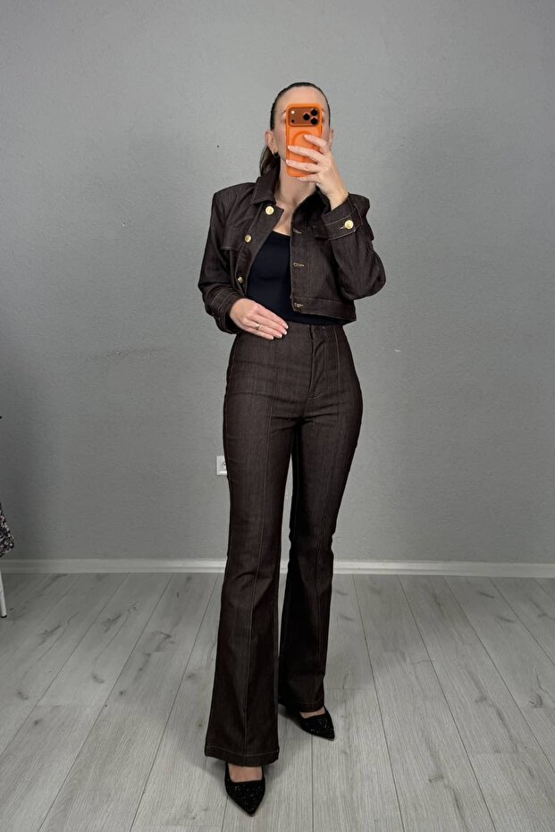 Denim Pants Jacket Set