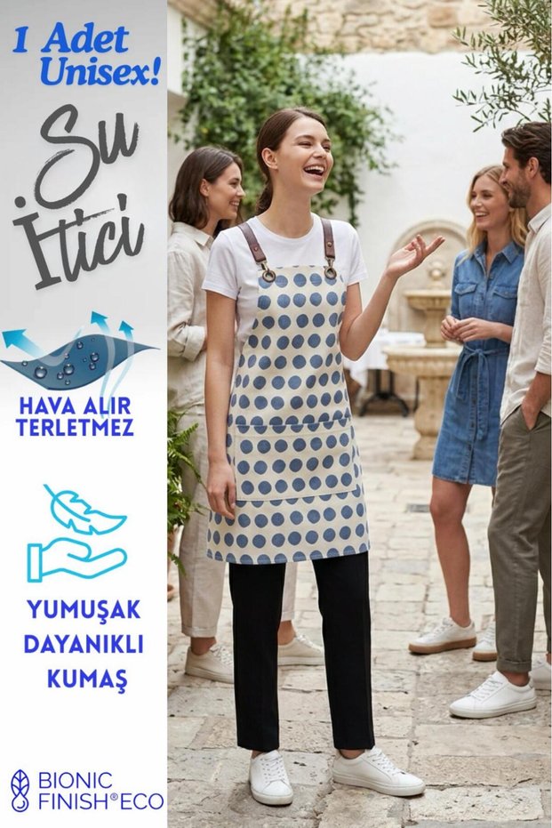 Water Resistant Apron for Cafe, Barista, Hairdresser, Kitchen, Chef, Painter and Florist Polka Dotted