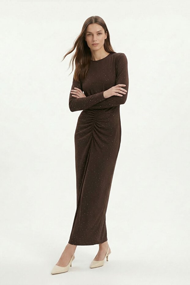 Rochie maro cu strasuri 252787 - 2