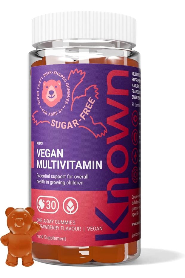 Known Kids Multivitamin Gummies – Sugar-Free, Vitamin C & B6, Immune Support, Strawberry, 30ct