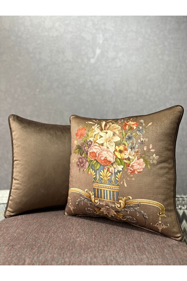 غطاء مقعد كلاسيكي-9446 بنمط دمشقي مزدوج مقاس 43×43 سم
