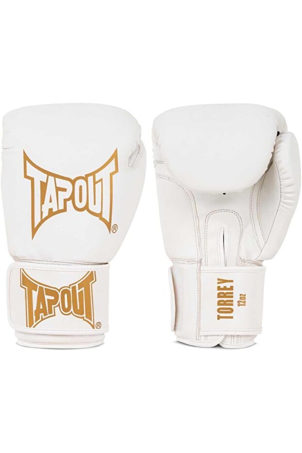 Torrey White/Gold Faux Leather Boxing Gloves
