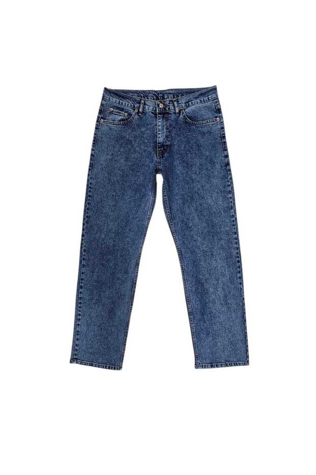 Men's New Season Straight Baggy Fit 100% Cotton Blue Denim Trousers Jeans