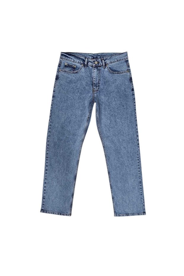 Men's New Season Straight Baggy Fit 100% Cotton Blue Denim Trousers Jeans