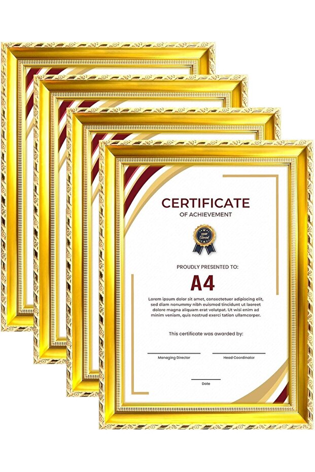 Classic Design A4 Document Certificate Frame – Real Glass, Wall Mount Tabletop Display,