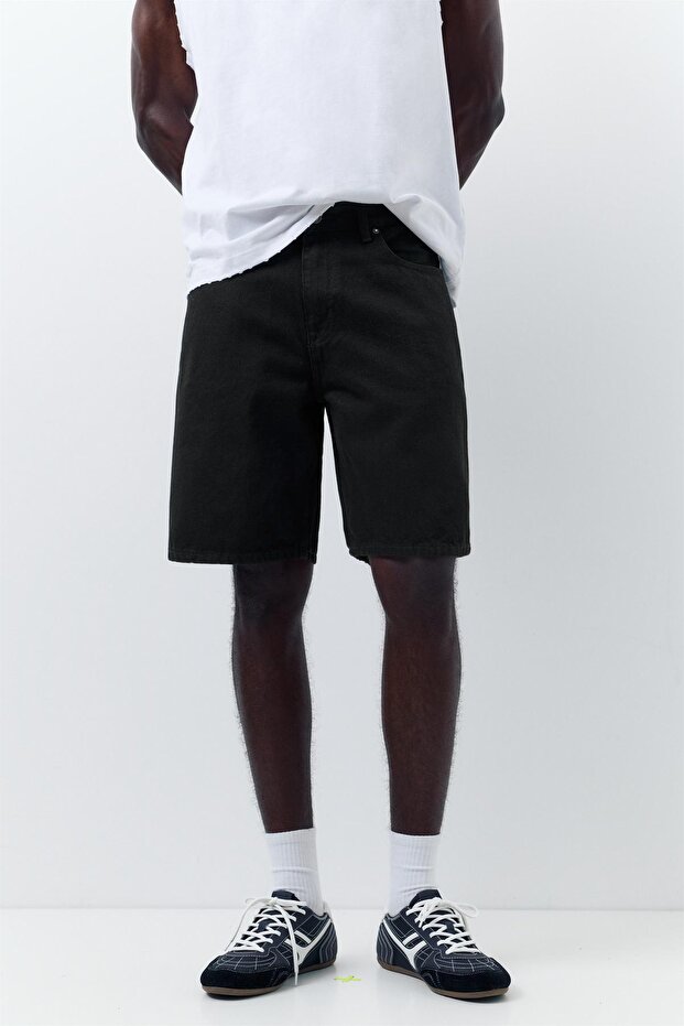 Denim bermuda şort - 2