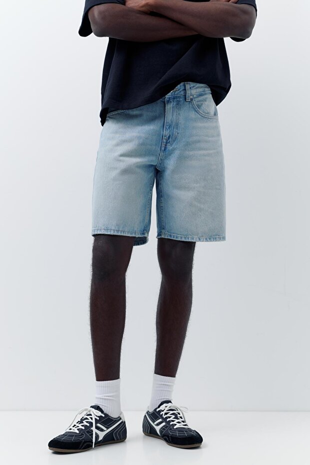 Denim bermuda şort - 2