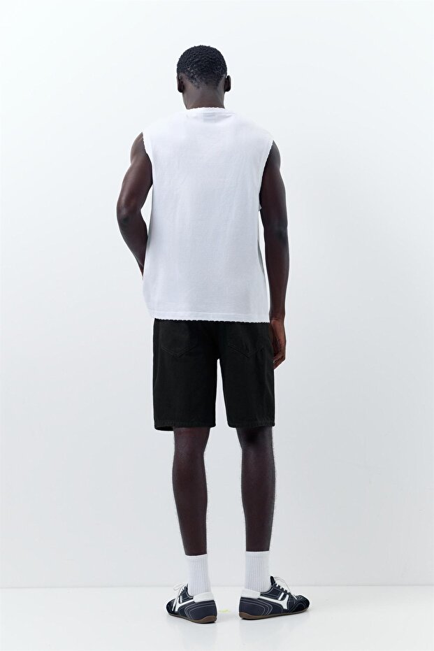 Denim bermuda şort - 5