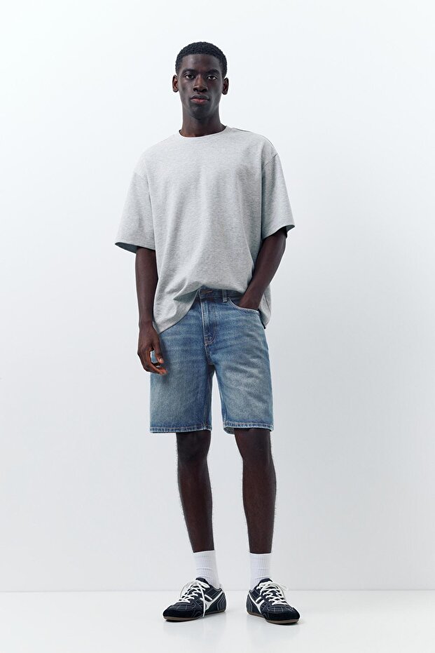 Denim bermuda şort - 1