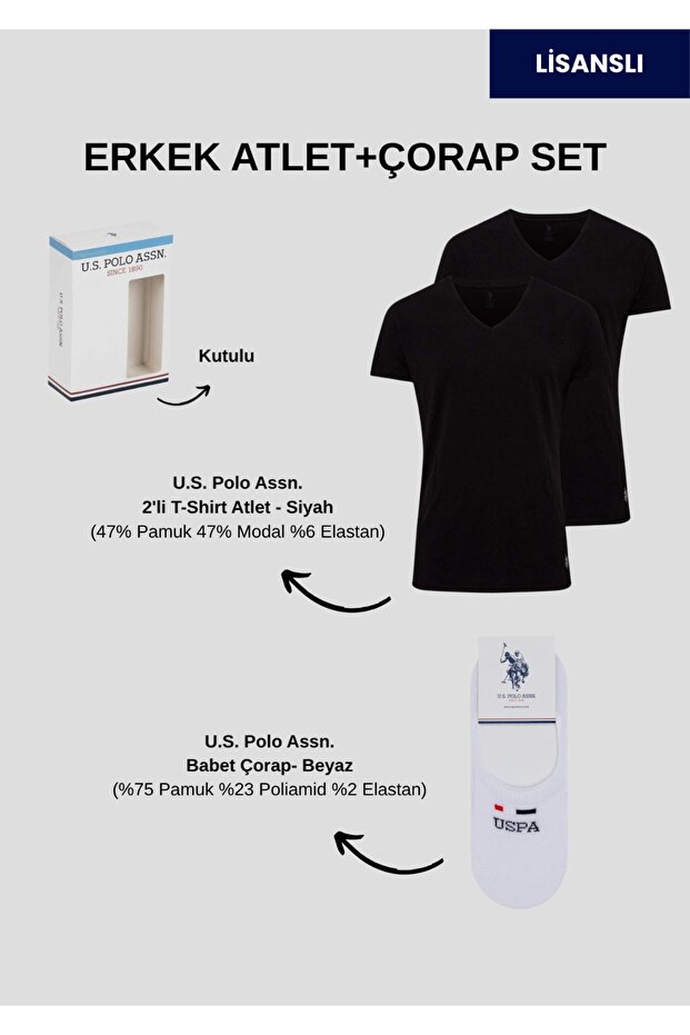 Men'S, Licensed, Uspa, 2-Piece T-Shirt-Tank Top + Socks Set