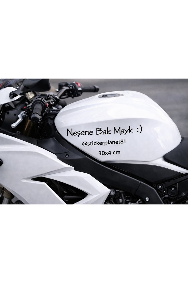 Neşene Bak Mayk Sticker 30X4 cm - 7 Color Options (Hologram Gold Pink) Motorcycle Rear Lettering Foil
