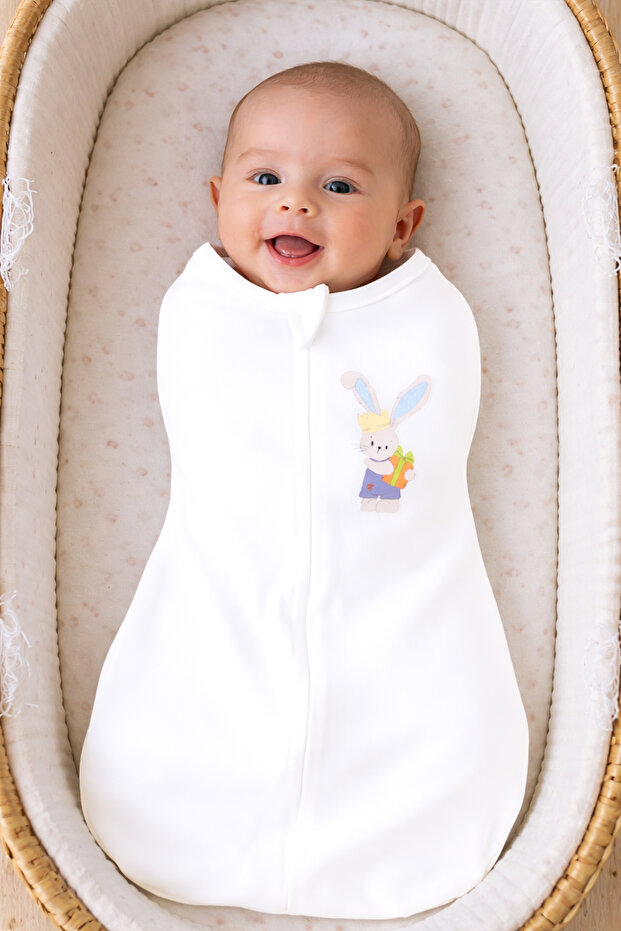 100% Cotton Swaddle for 0-3 Months Baby, Velcro Fastening, Soft Combed Cotton Fabric, Breathable Fabric Stl7176