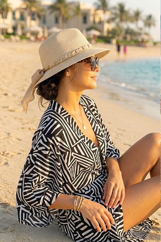 Women Straw Hat Wide Brim Summer Beach Sun Hat Uv Protection Stylish Design