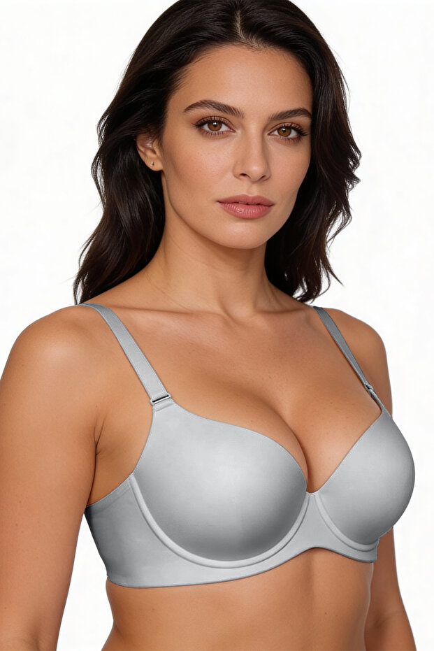 Underwire Gathering Support Non-Padded Seamless Laser Bra