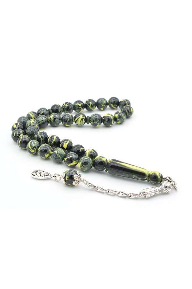 Sphere Cut Yellow Green Beirut Amber Prayer Beads 10 mm